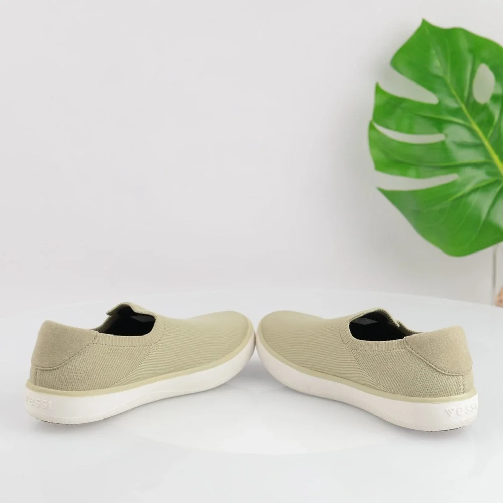 Vessi Womens Boardwalk Slip-On Sneakers Size 7 Waterproof Sage Green Flat Shoes